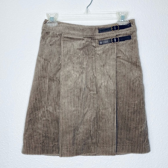 Boden Dresses & Skirts - Boden Boho Y2K Corduroy Buckle Faux Wrap Academia Lined Skirt 2R
